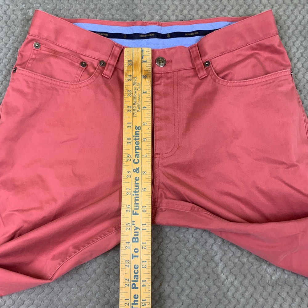 Brooks Brothers Advantage Chino Pants Mens 32x30 Salmon Pink Stretch Lightweight - Picture 8 of 10